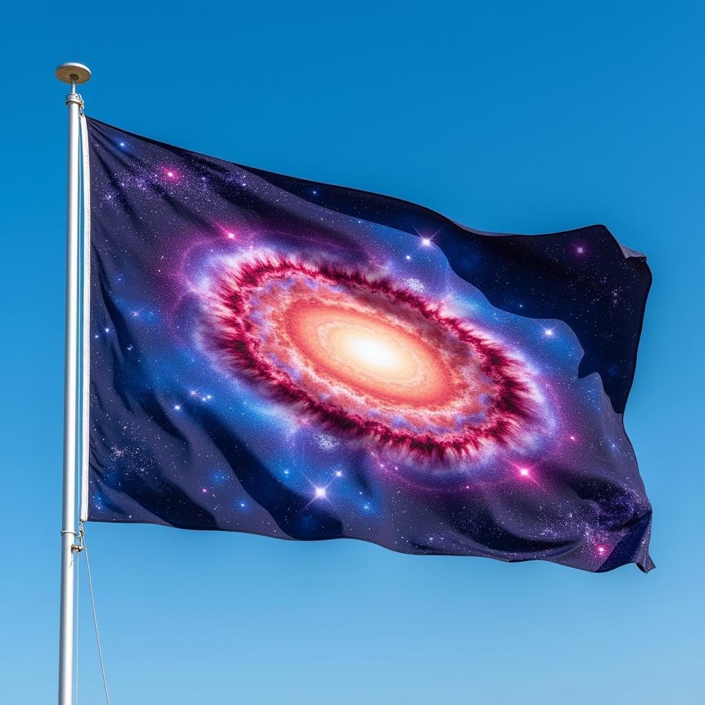 Spiral Galaxy Flag Waving Proudly in the Wind