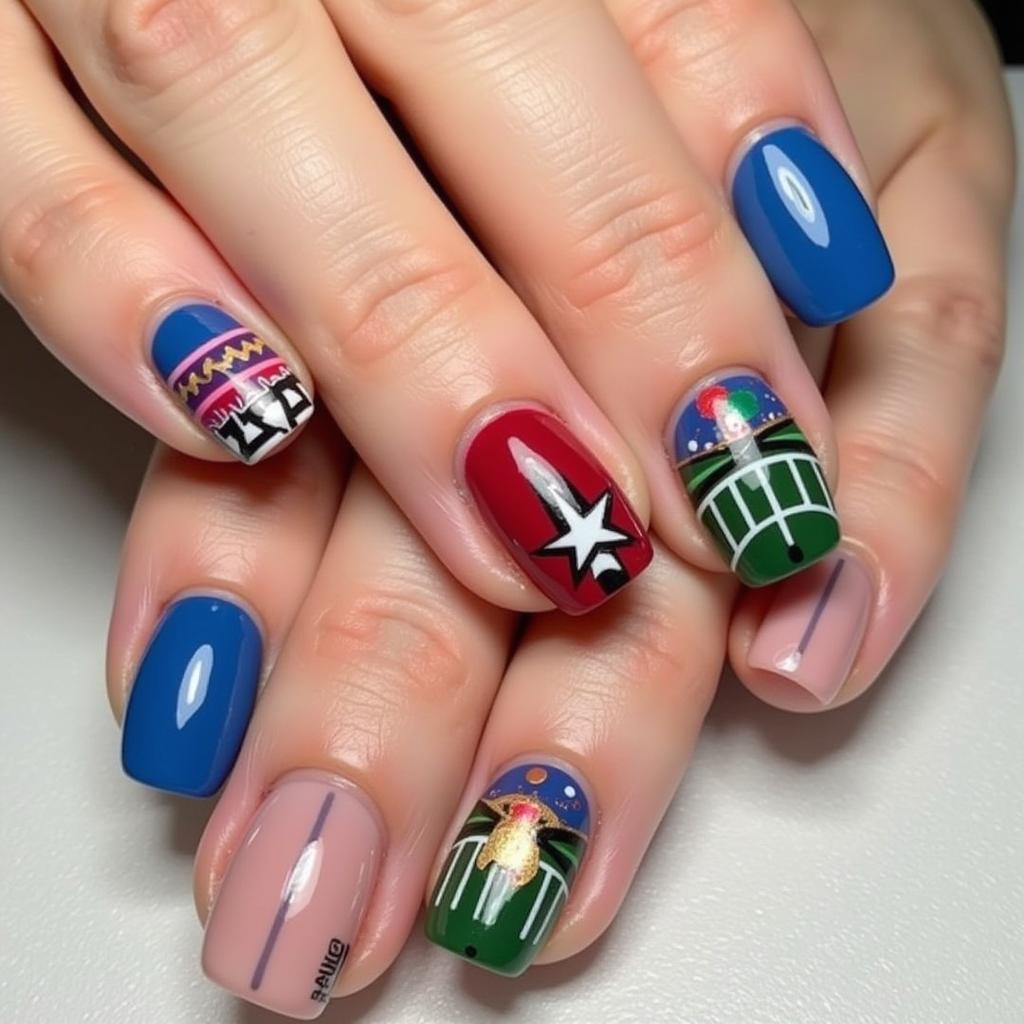 Trending Sports Manicure Designs: Negative Space and Geometric Patterns