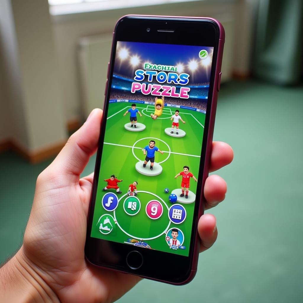 Mobile sports puzzle game on a phone