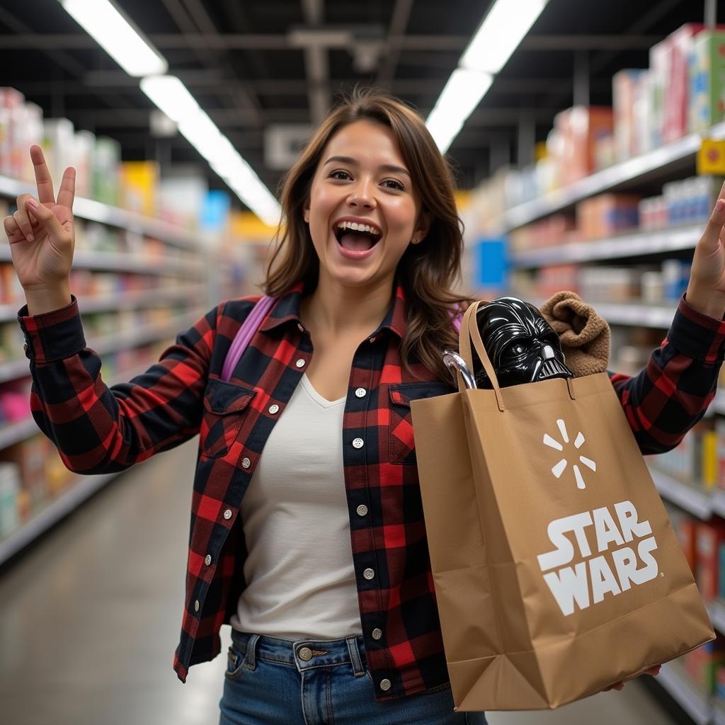 Star Wars Fan with Walmart Shopping Bag