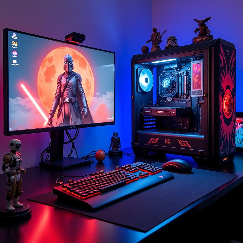 Gaming setup with Zorii Bliss theme