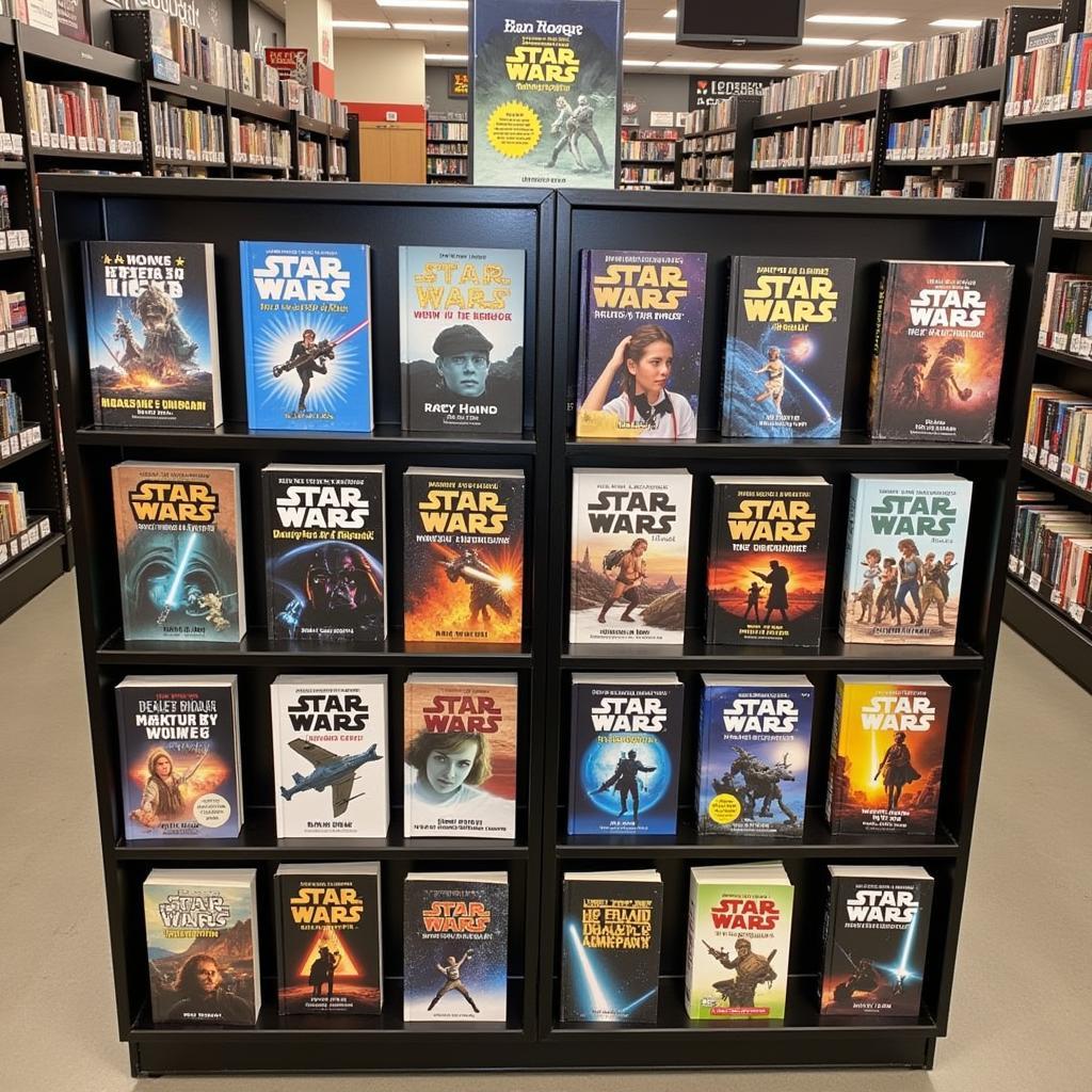 A bookstore display featuring Star Wars storybooks