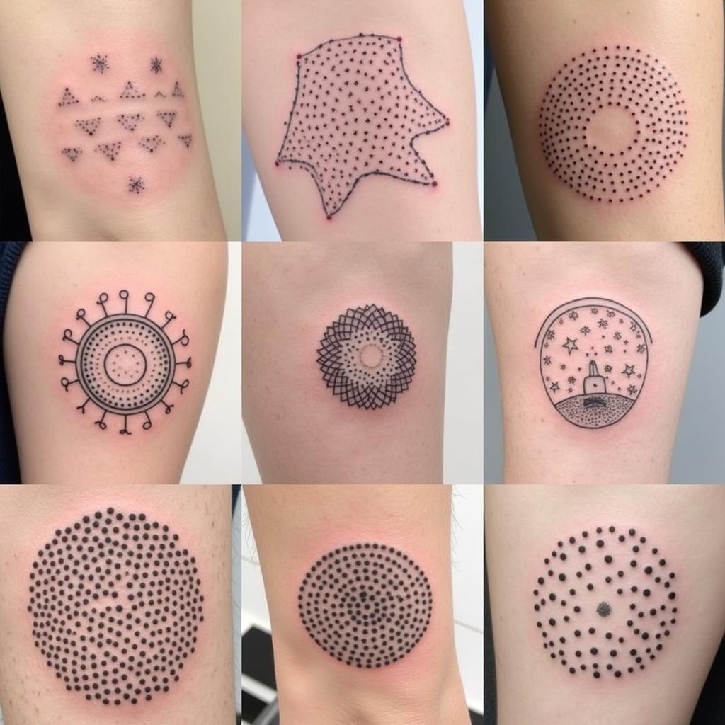 Stick and Poke Needle Dotwork Examples