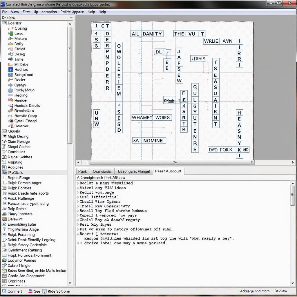 Crossword puzzle being constructed in professional software