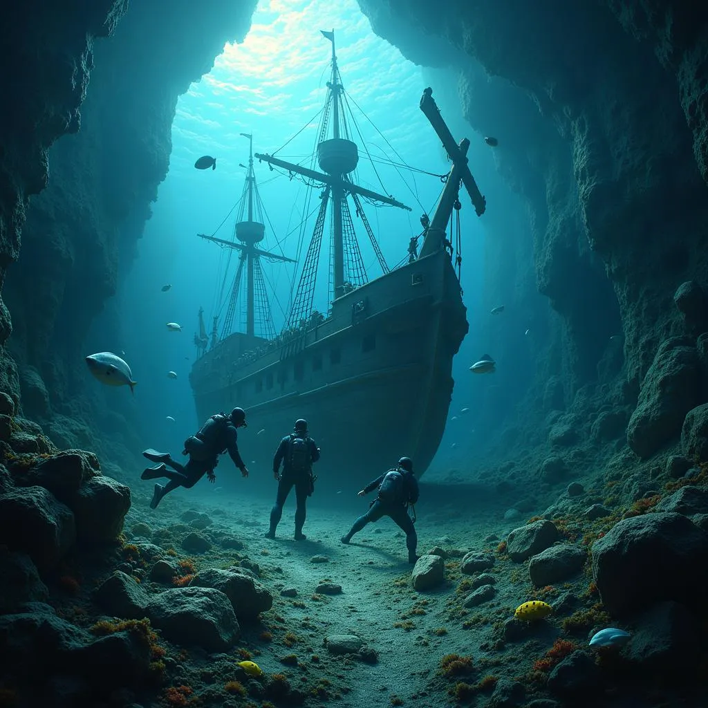 Exploring a Sunken Shipwreck