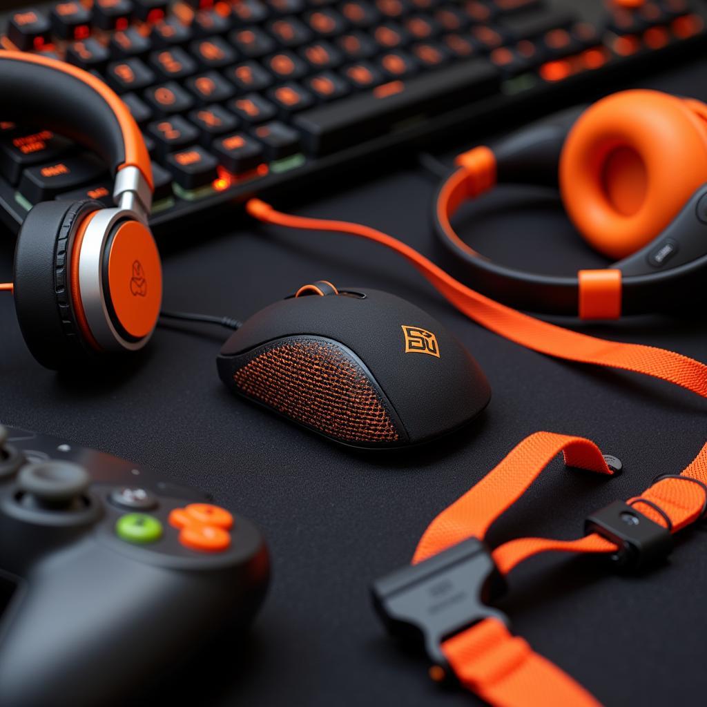 Gaming Accessories in Suspenders Orange