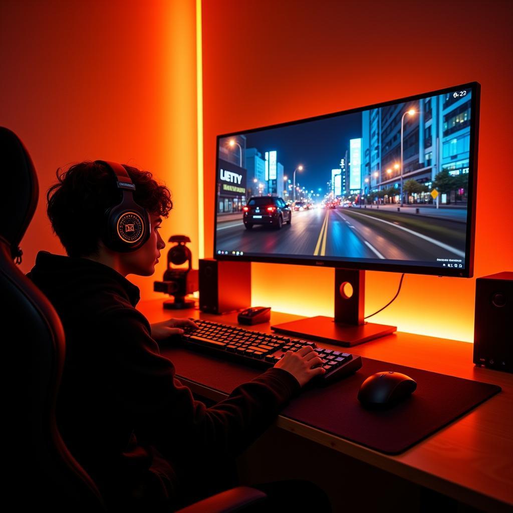 Vibrant Suspenders Orange Gaming Setup