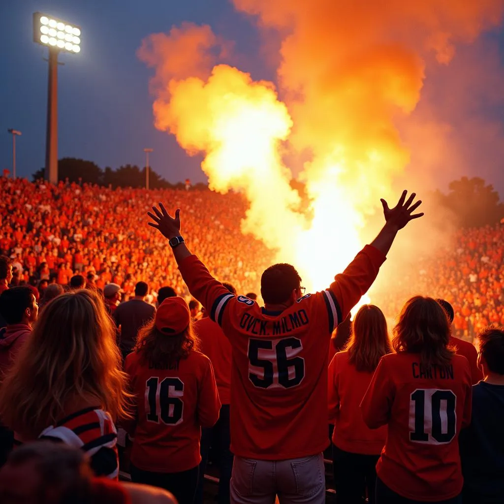 Syracuse Fans Celebrating a Victory Against Penn State