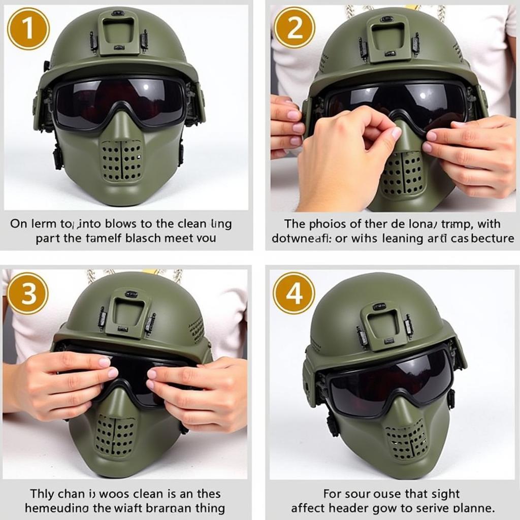 Cleaning and maintaining a tactical helmet mask