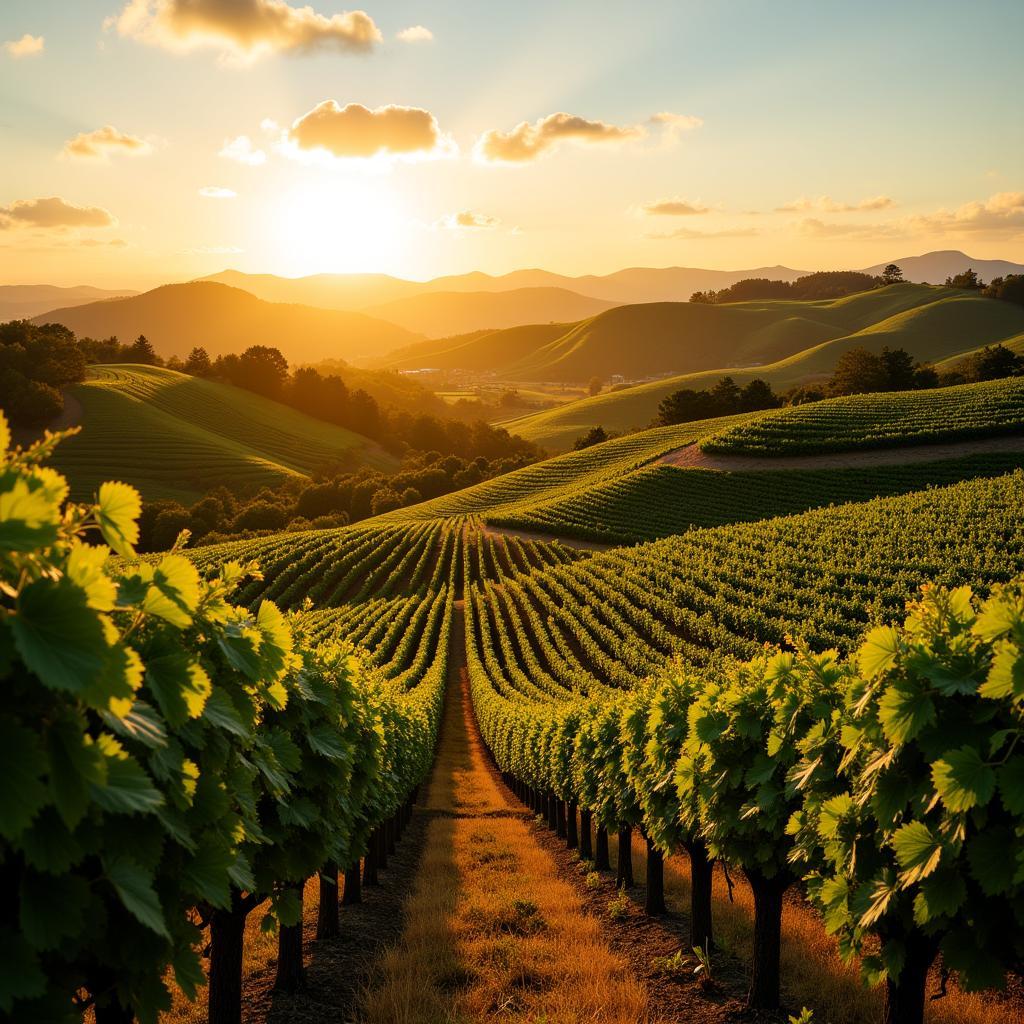 Taisons Grapes Growing in a Vineyard