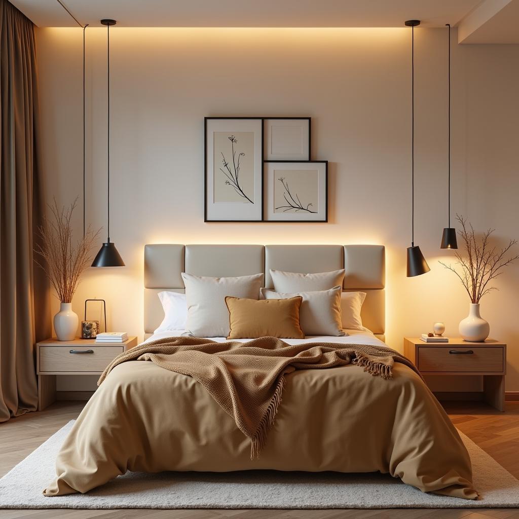 Tan and Cream Bedroom