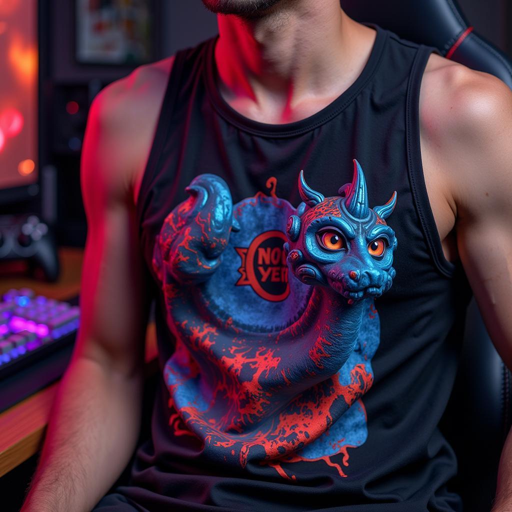 Gamer Sporting a Stylish Tank Dell Shirt