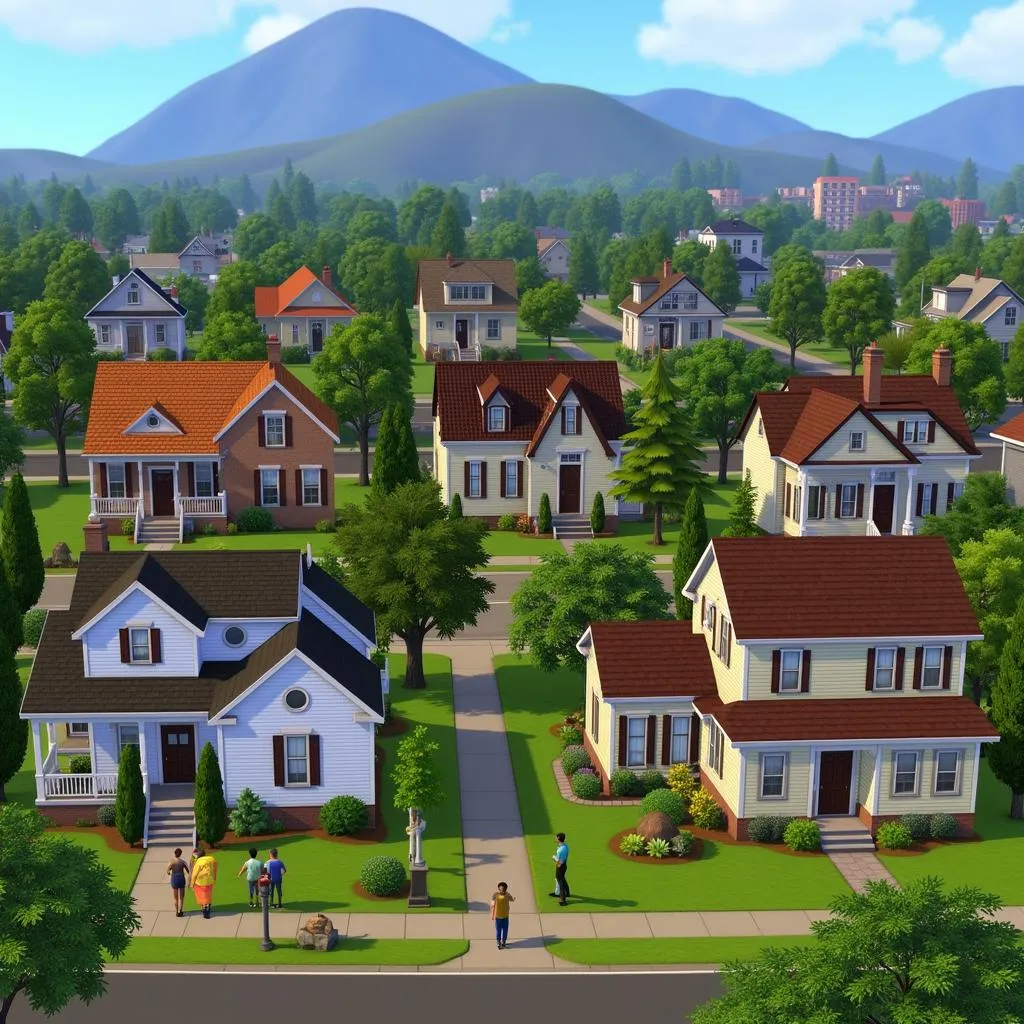 The Sims 2 Neighborhood View