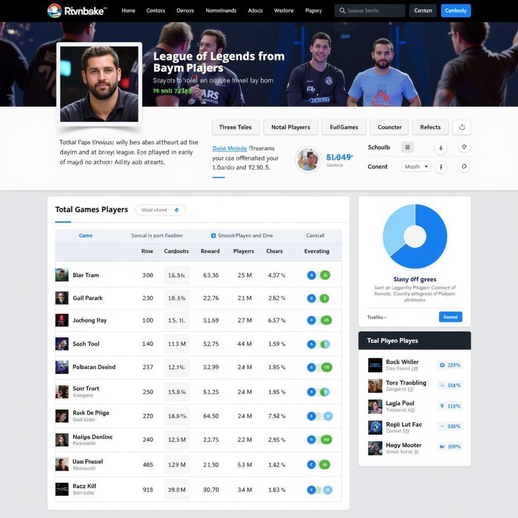 League of Legends Statistics on a Third-Party Website