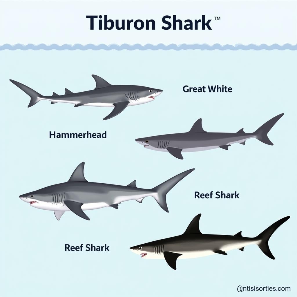 Tiburon Shark Diversity - Great White, Hammerhead, and Reef Shark