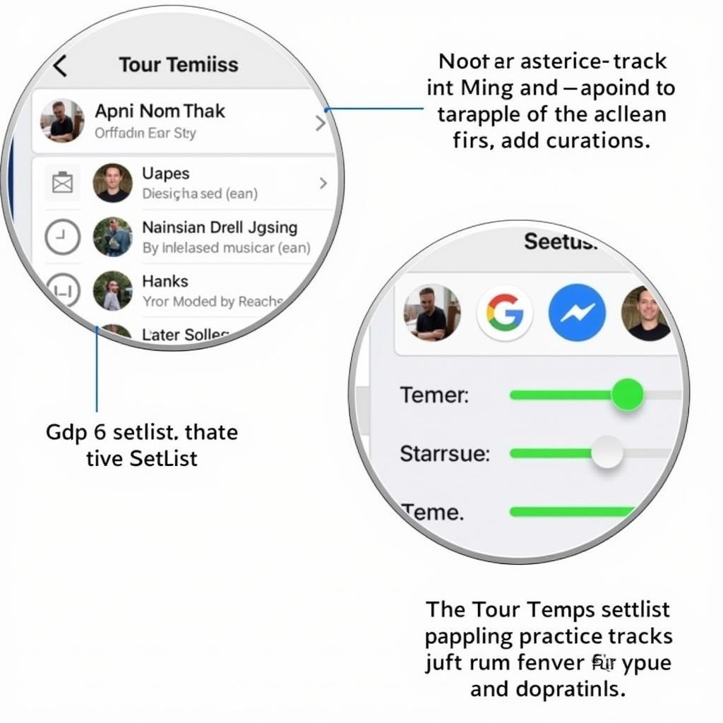 Tour Tempo app setlist feature