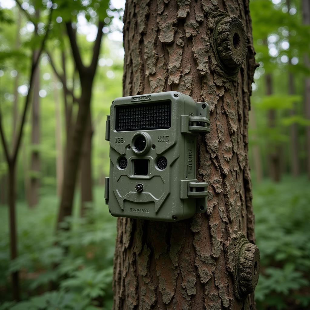 Trail Camera in Forest Setup