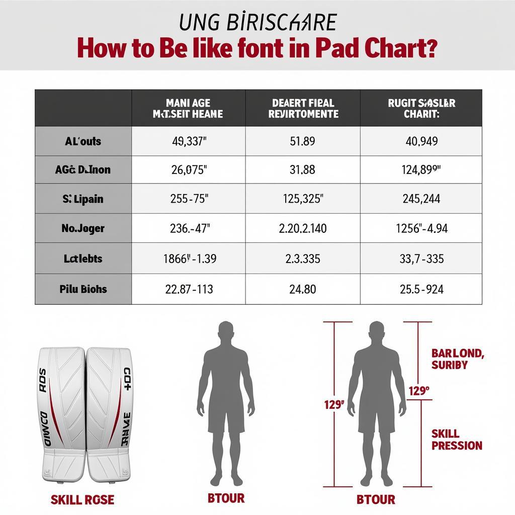 True Goalie Pads Sizing Chart