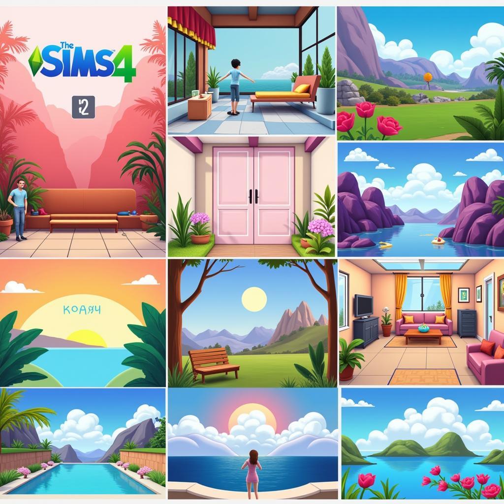 Sims 4 loading screens by Chirio on Tumblr