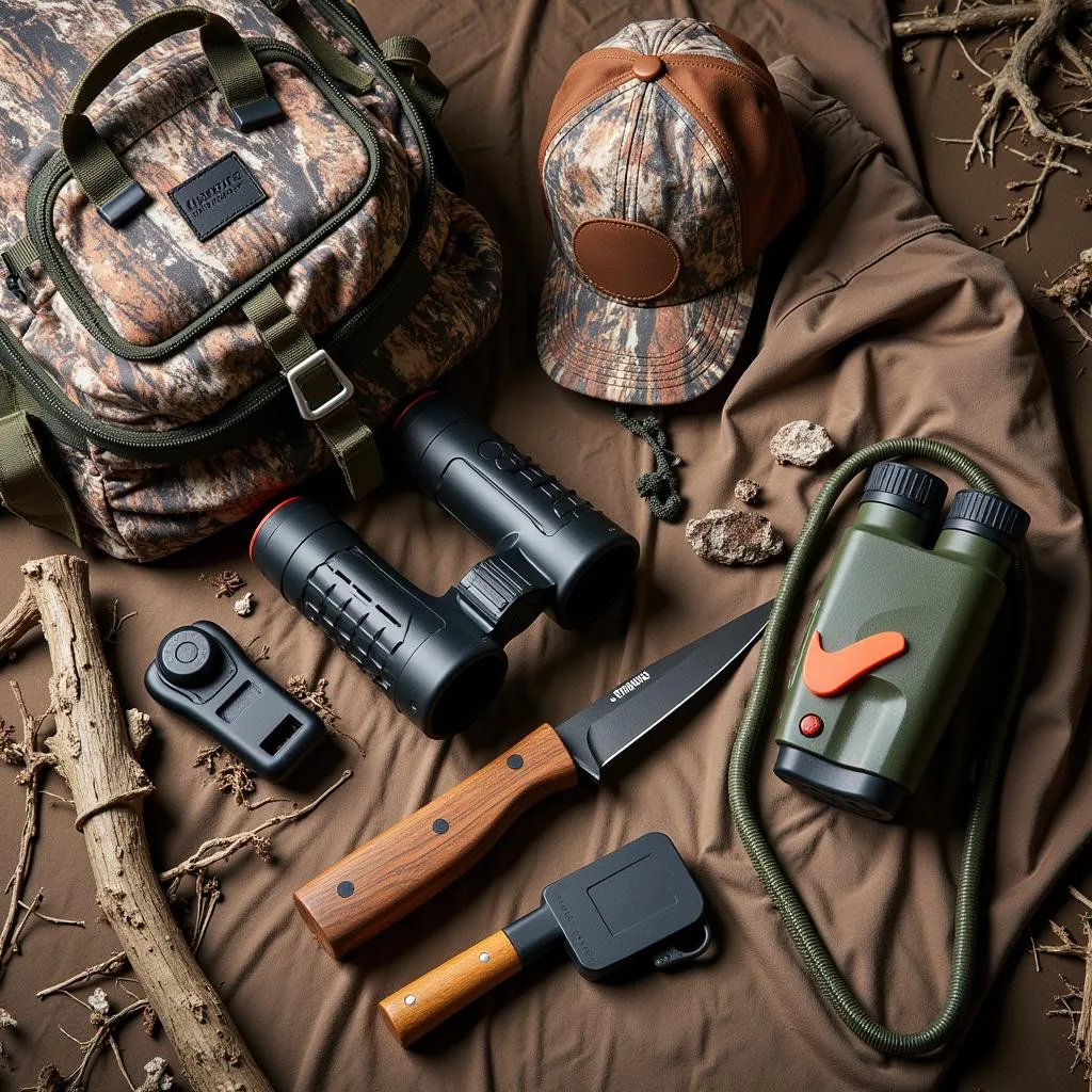 Hunting backpack with electronic turkey call and accessories