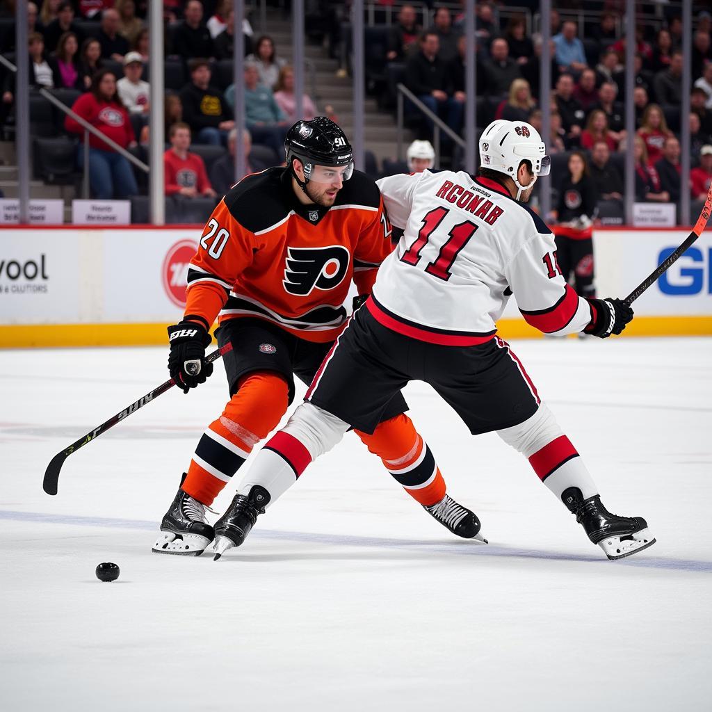 Versatile Hockey Player Demonstrating Two-Way Skills