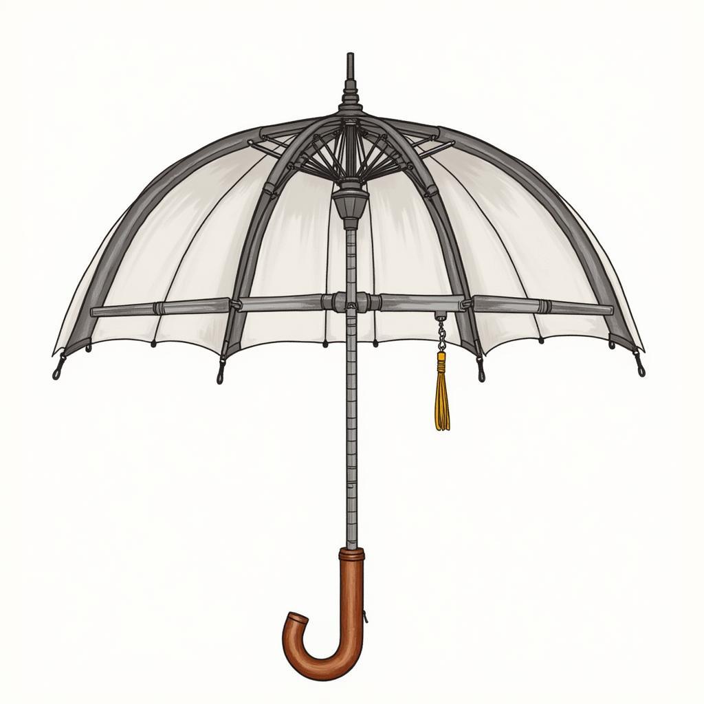 Umbrella Frame and Opening Mechanism