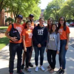 Students sporting UT Sec Merch