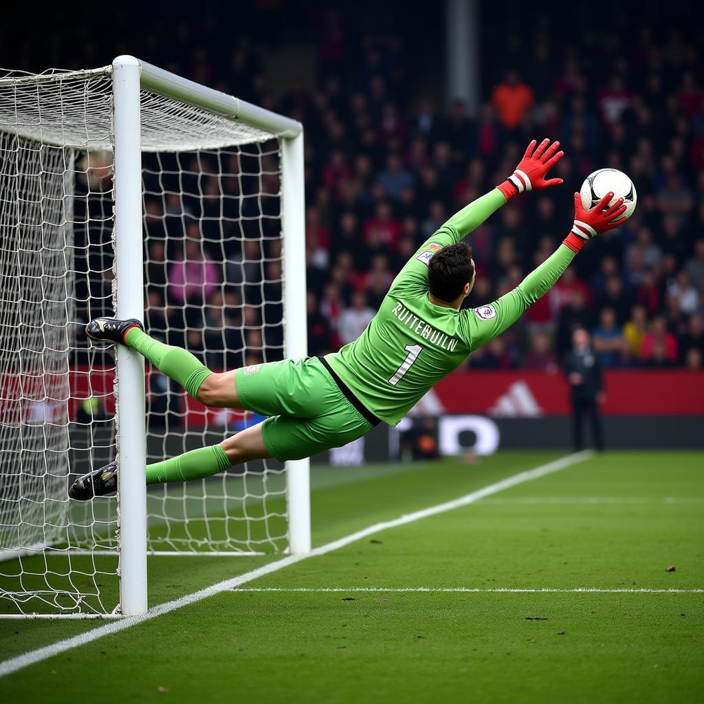 Utrecht's goalkeeper making a crucial save