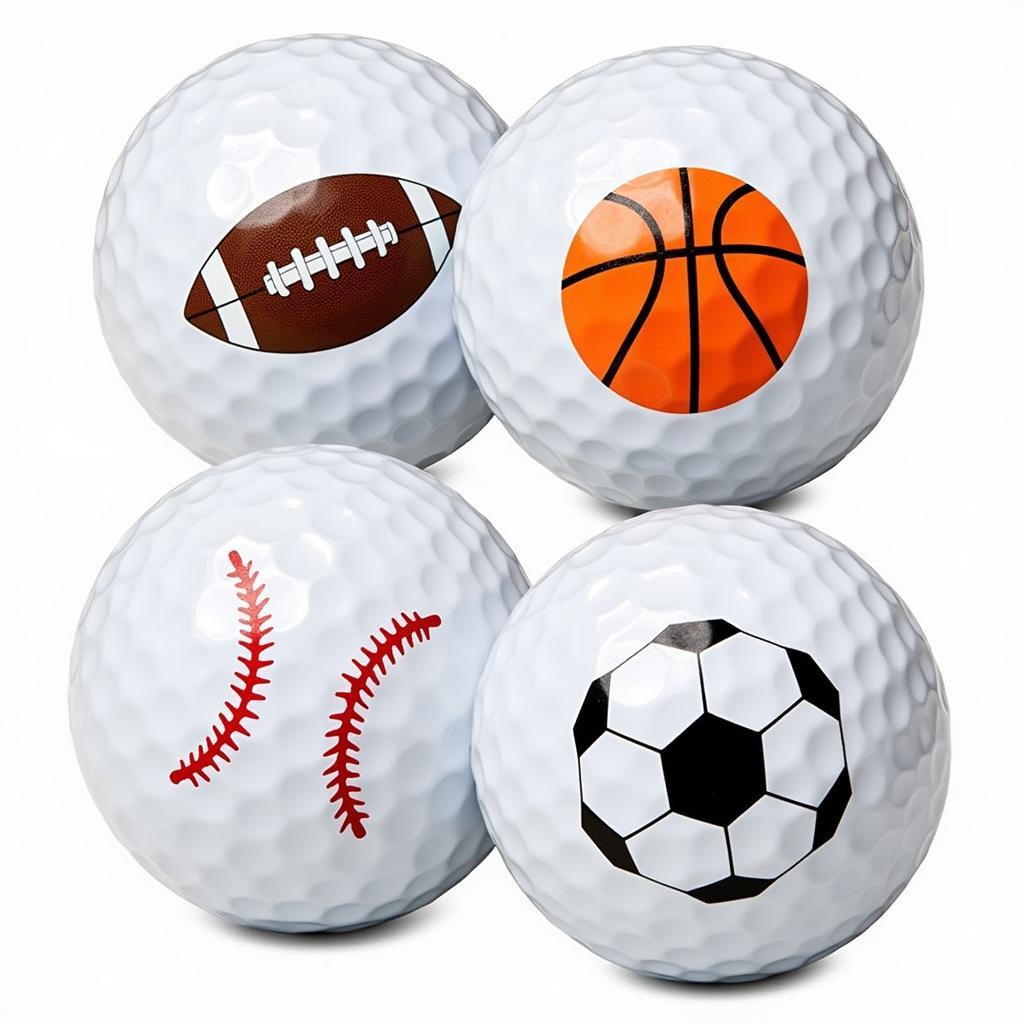 Variety of sports-themed golf balls