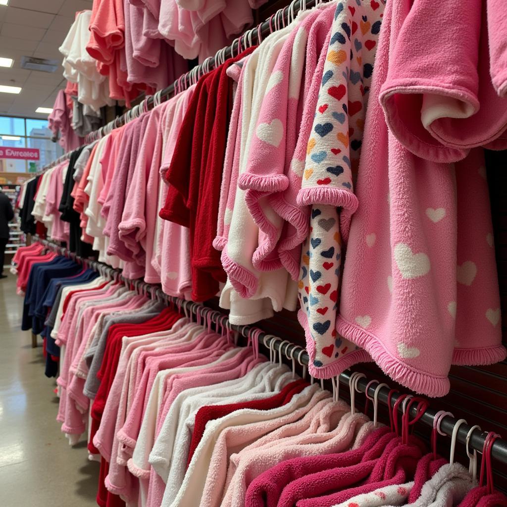 A Variety of Sweetheart Blankets on Display in a Store