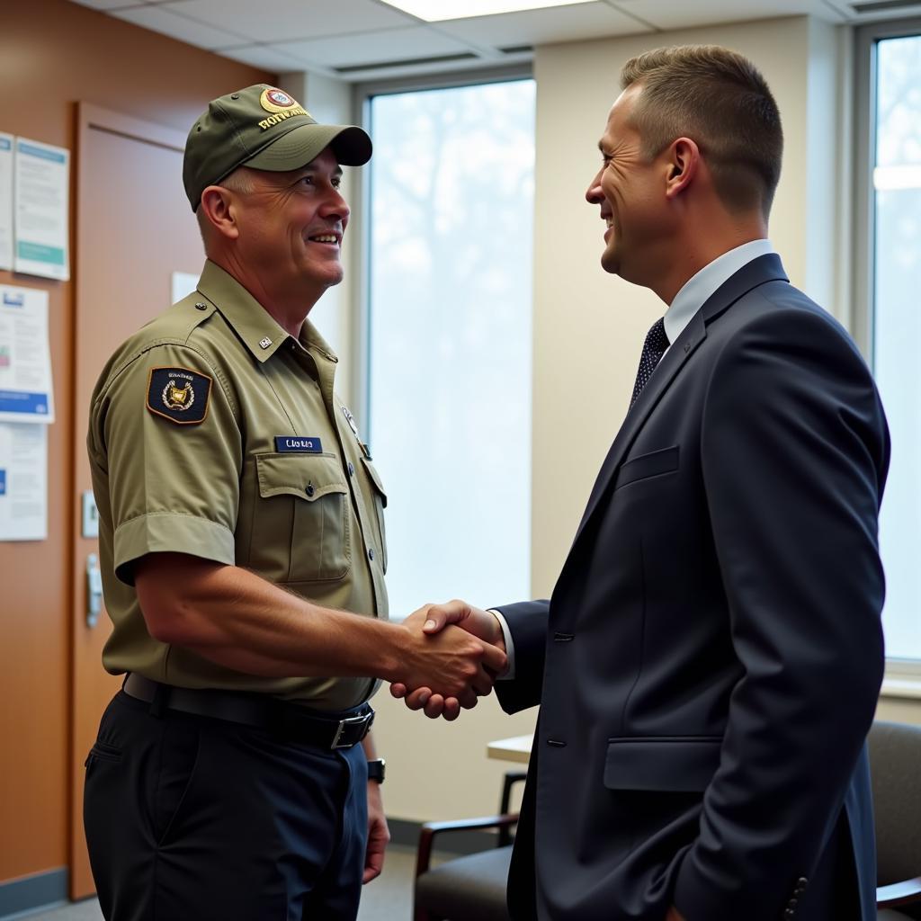 Veteran Shaking Hands with Civilian