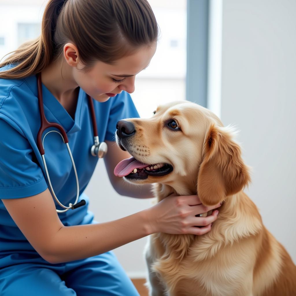 Veterinarian Conducting a Thorough Examination