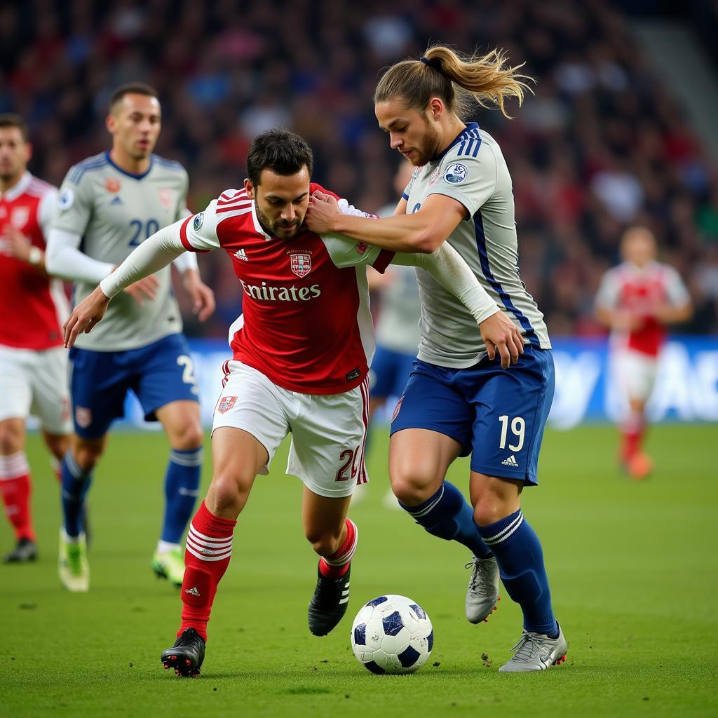 VfB Stuttgart and Borussia Dortmund Players Contesting the Ball