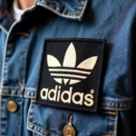 Vintage Adidas patch on a denim jacket