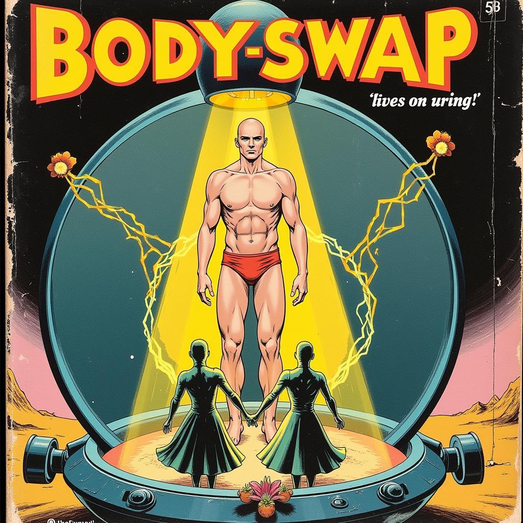 Comic book cover featuring a body swap machine