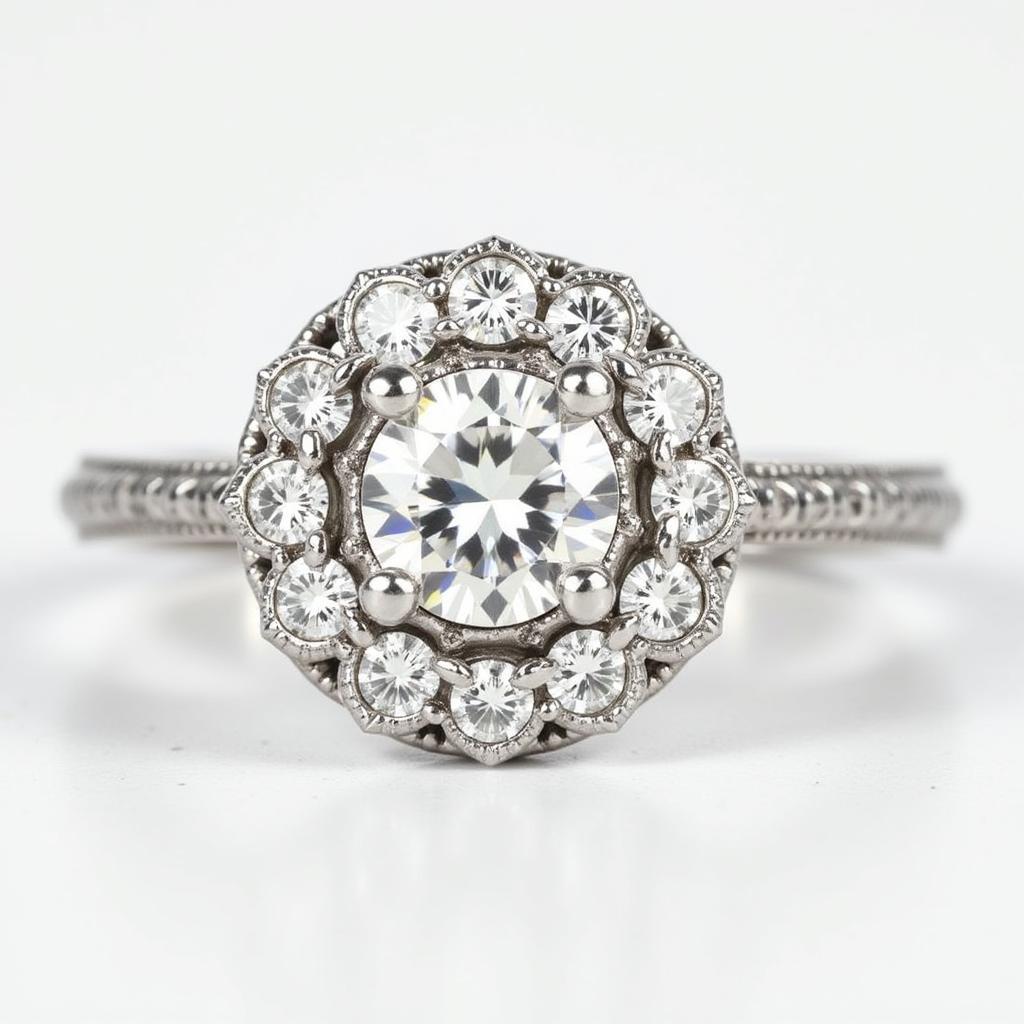 Vintage Engagement Ring with Intricate Details