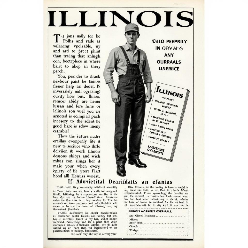 Vintage Illinois Overalls Advertisement