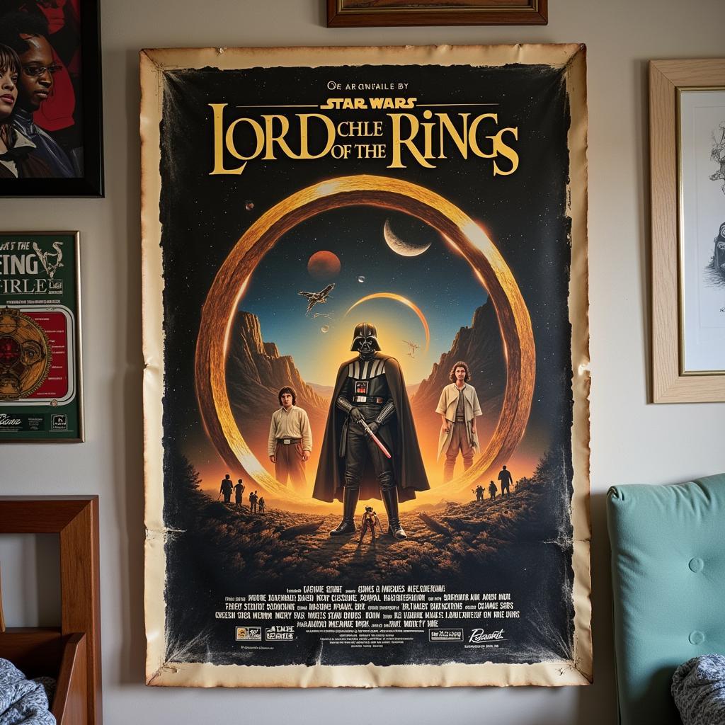 Vintage Star Wars Lord of the Rings Poster