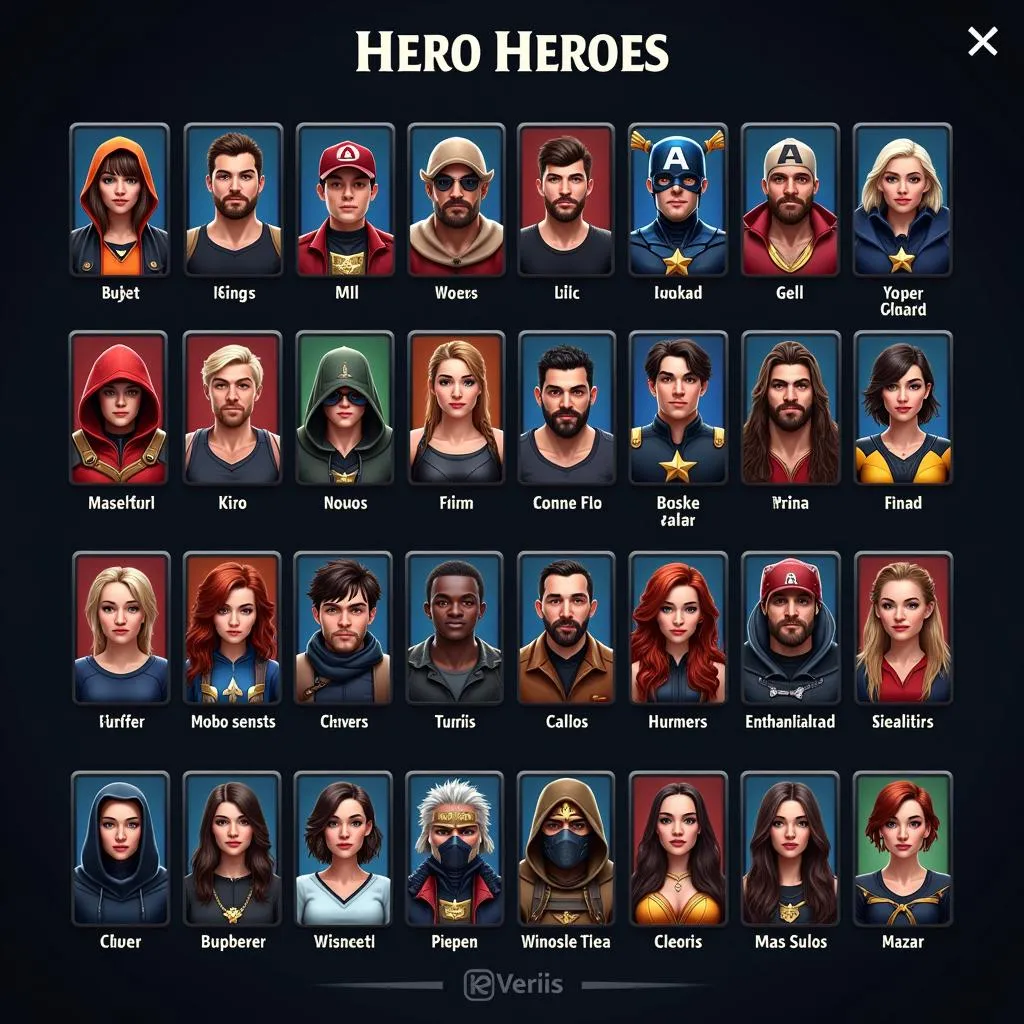 Vision Legend 5 hero selection screen