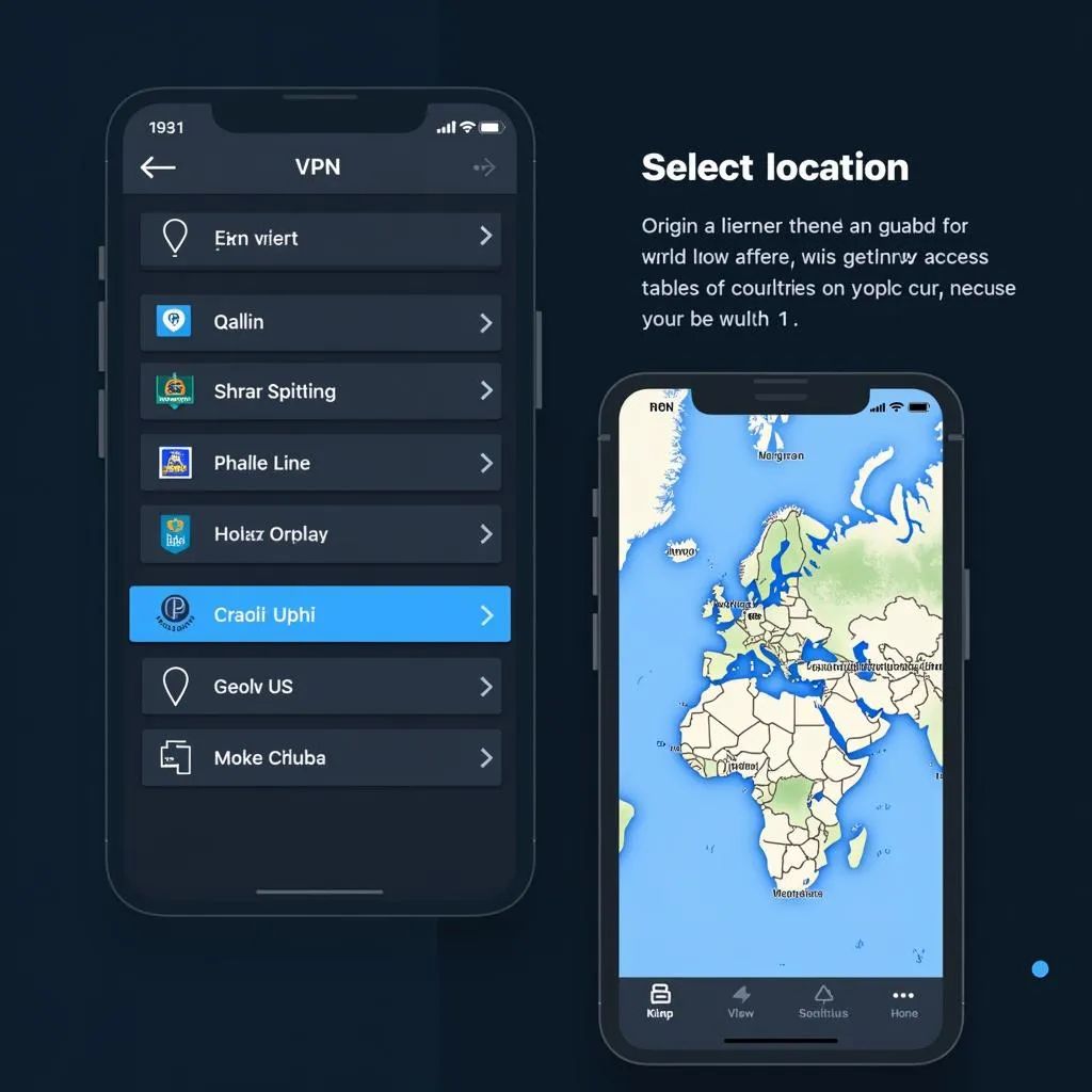 VPN app interface showing server locations for unblocked World Cup streaming