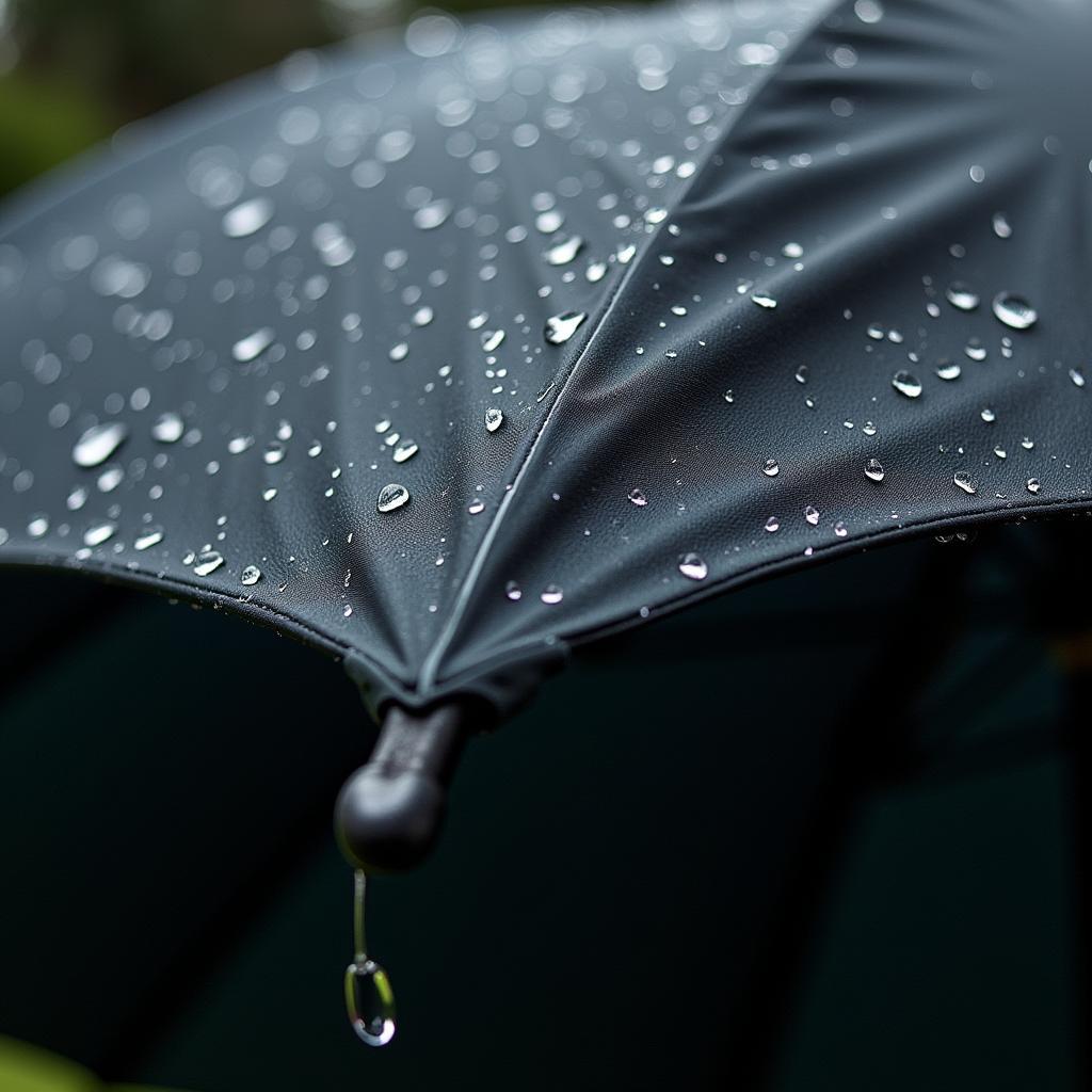 Water Droplets Beading on Umbrella Canopy