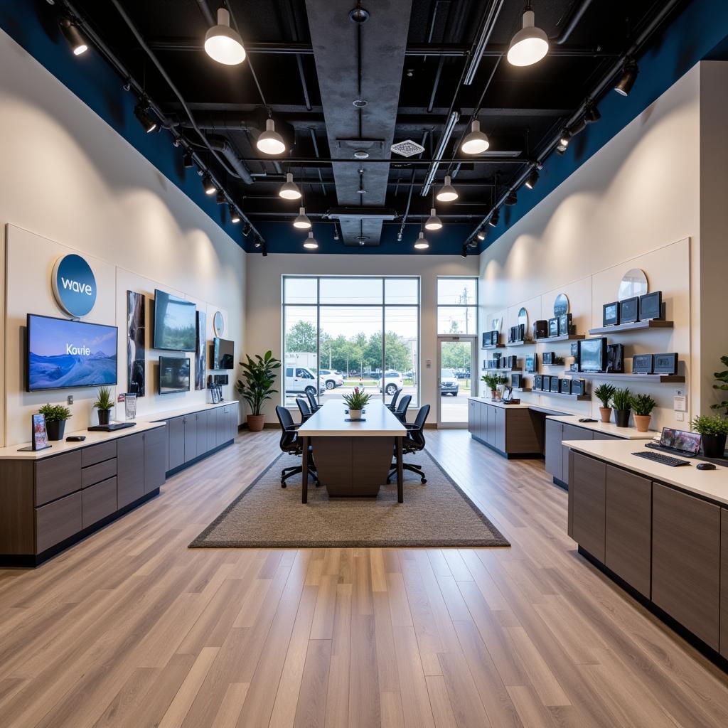 Spacious and Modern Interior of Wave Electronics San Antonio