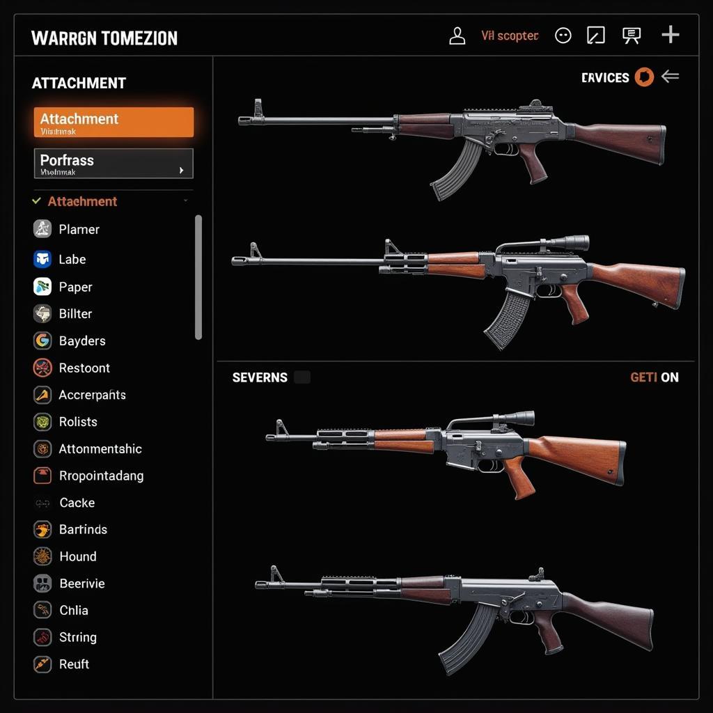 A user-friendly interface for customizing weapons in a game