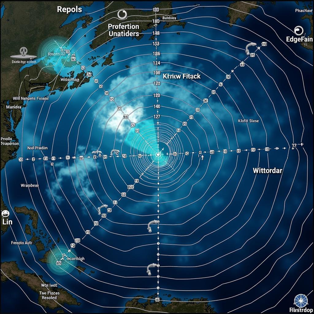 Weather radar displaying storm clouds and precipitation