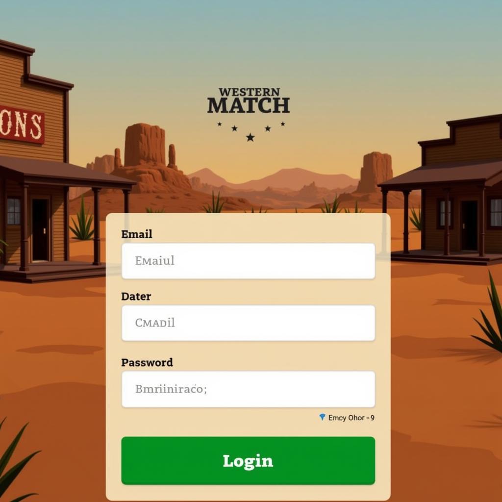 Westernmatch Login Screen