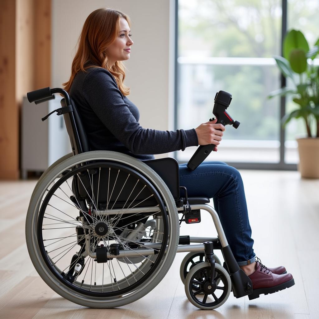 User Operating a Wheelchair with a Joystick