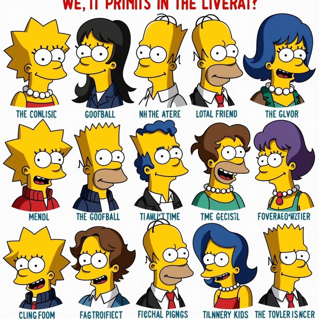 Image of various Simpsons characters with different personality types