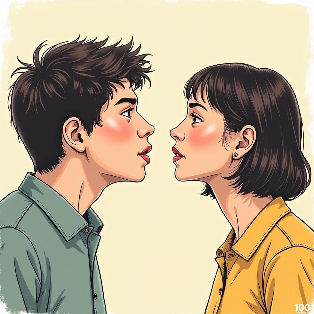 Two people whispering to each other