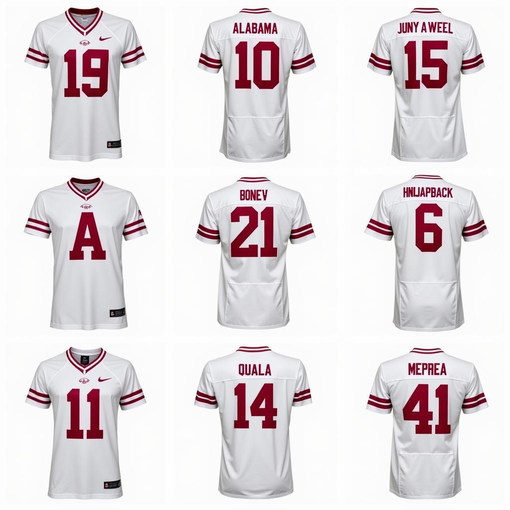 Different Styles of White Alabama Football Jerseys