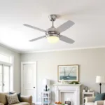 White Ceiling Fan Hugger in a Low-Ceiling Room